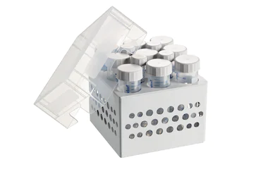 艾本德儲(chǔ)存盒 3 × 3, 可放置 9  個(gè) 50  mL 試管和 4  個(gè) 15  mL 試管，2  件，高 127  mm，5  英寸，聚丙烯材料，可耐受最低 -86  °C，高溫高壓滅菌，帶蓋子